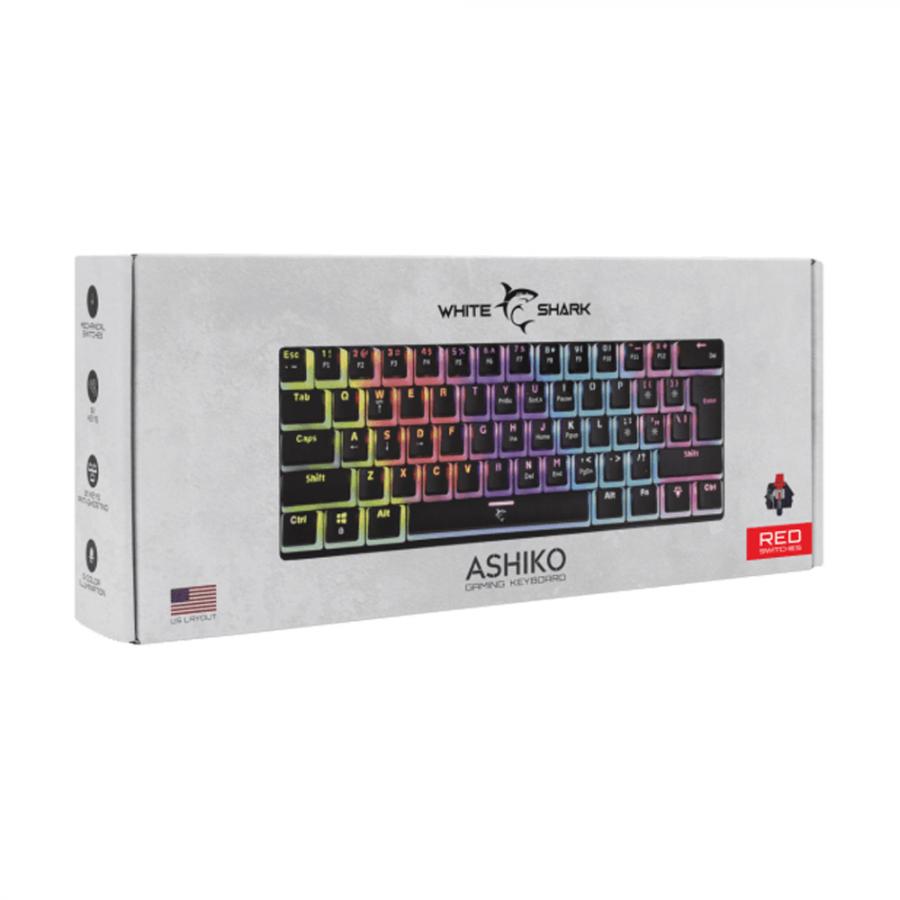 WHITE SHARK MECHANICAL KEYBOARD BLACK RED SWITCH