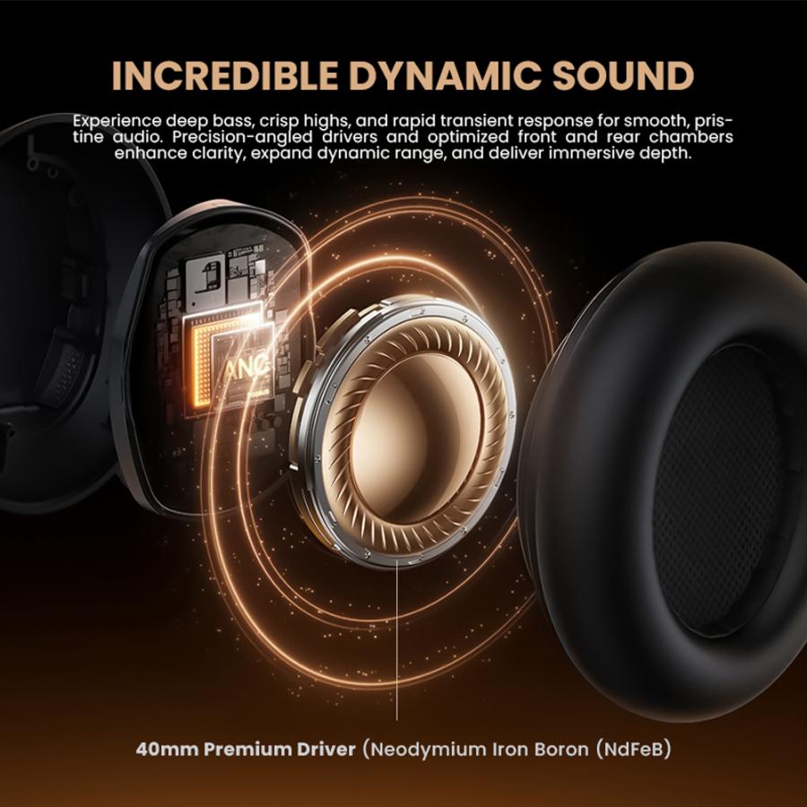 SONICGEAR ANC BT6.0 WIRELESS FOLDABLE HEADPHONES BLACK