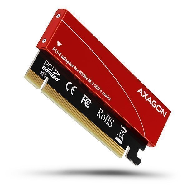 AXAGON PCEM2-S PCI-E 3.0 16X - M.2 SSD NVME, UP TO 80MM SSD, LOW PROFILE, COOLER