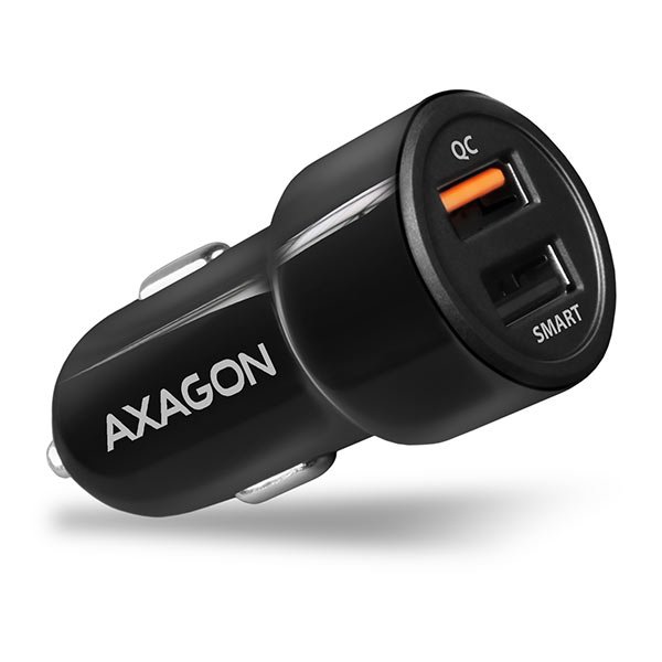 AXAGON PWC-QC5 CAR CHARGER SMART 5V 2,4A + QC3.0, 30W, BLACK