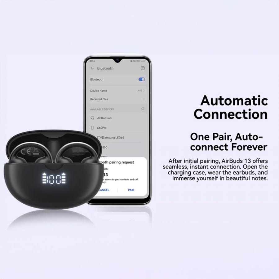 BLACKVIEW BT5.4 ENC LED DISPLAY AIRBUDS 13 WITH CHARGING DOCK BLACK