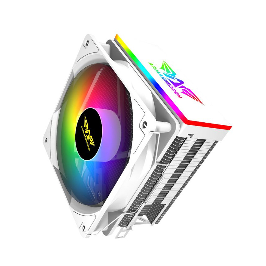 ARMAGGEDDON ARGB SILENT 12CM CPU COOLING FAN 6 HEAT PIPES WHITE