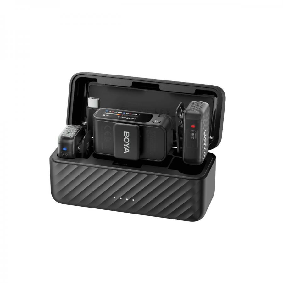 BOYAMIC 2-01 Wireless HD Twin Microphone USB-C & Camera, 2x RXs, 32bit Float Onboard Rec 300m 15h