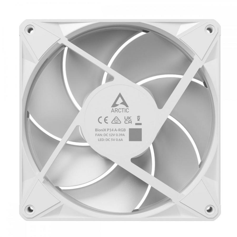 Arctic BioniX P14 A-RGB (White) Pack of 3 - 140mm Case Fan with A-RGB - Fluid Dynamic Bearing - PWM