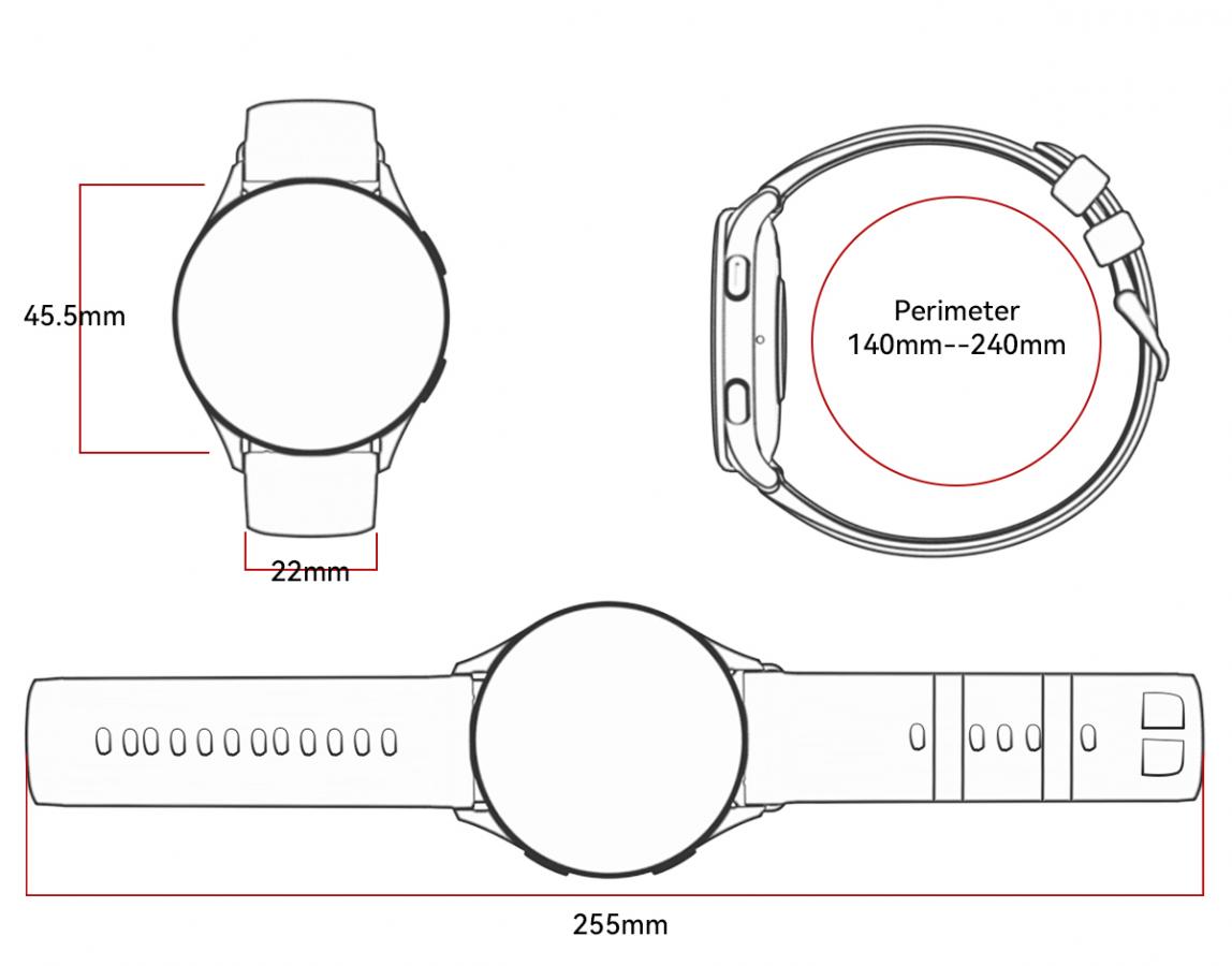 BLACKVIEW BT5.3 SMARTWATCH AMOLED ULTRA-CLEAR DISPLAY BLACK