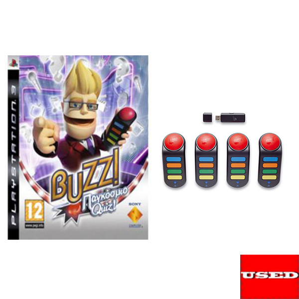 Buzz Παγκόσμιο Quiz + Buzzers PS3 USED (UNBOXED)
