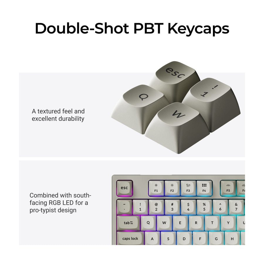 Keychron C1 Pro (C1PX-M1) QMK/VIA Mechanical Red Switch - 8K Polling Rate Hot Swap.80% US Retro RGB