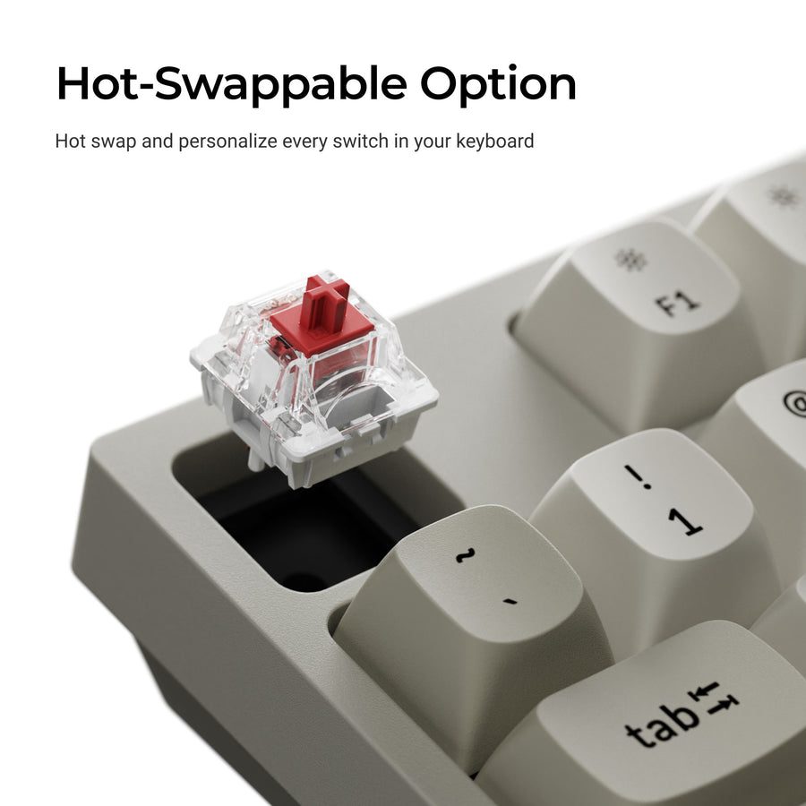Keychron C1 Pro (C1PX-M1) QMK/VIA Mechanical Red Switch - 8K Polling Rate Hot Swap.80% US Retro RGB