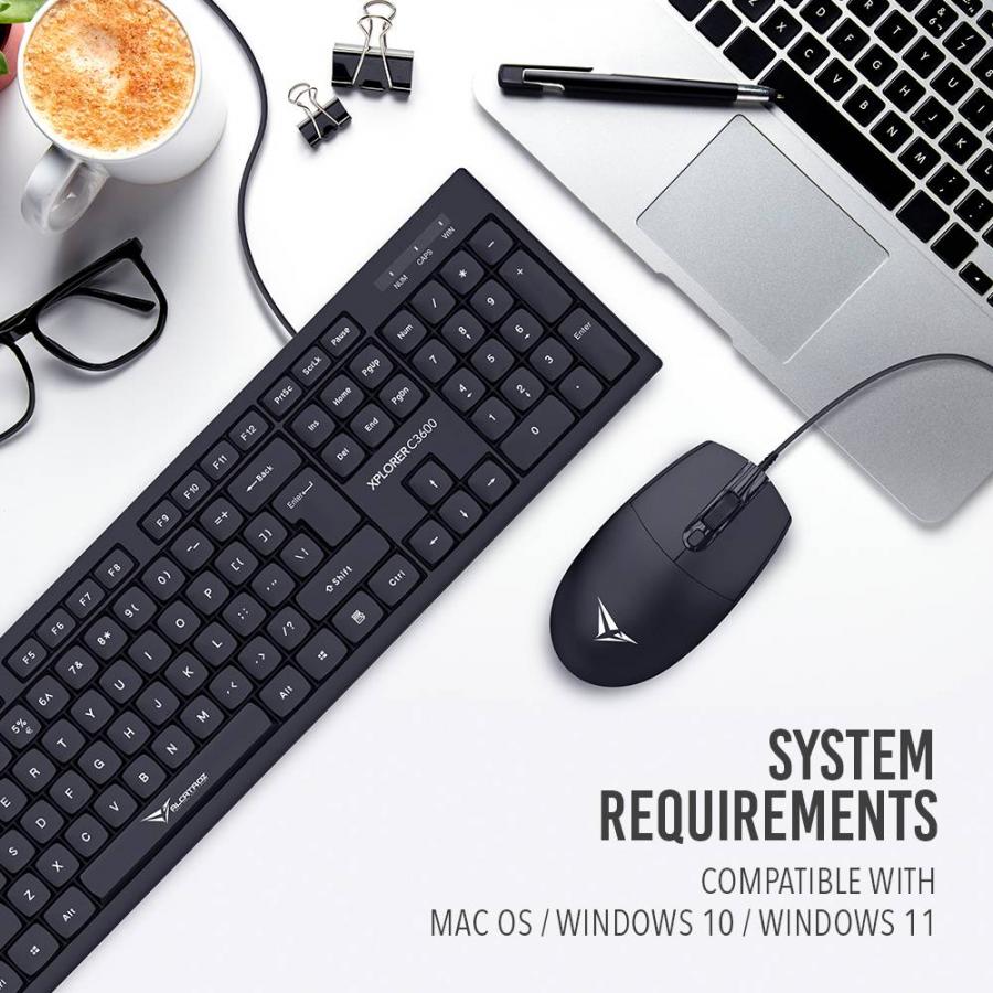 ALCATROZ USB WIRED KEYBOARD AND MOUSE XPLORER C3600 BLACK