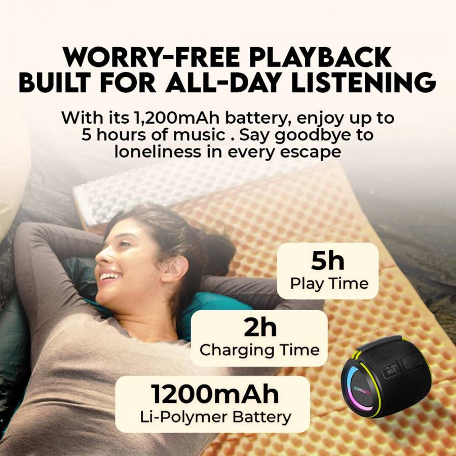 SONICGEAR BLUETOOTH 5.4 IPX5 TYPE-C SPEAKER SONICGO! BOOM 2 BLACK