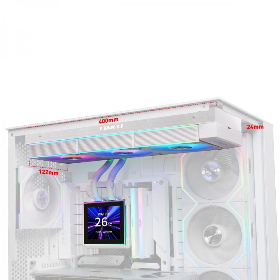 Lian Li Hydroshift II LCD-S 360CL White - RGB AIO CPU Cooler - 3.4