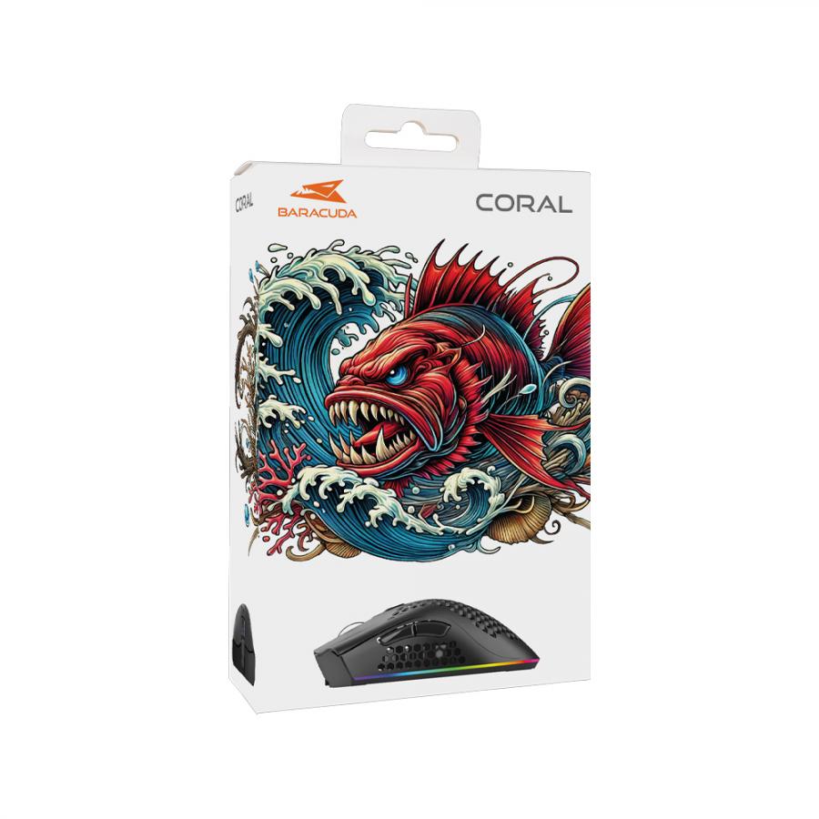 BARACUDA MOUSE BGM-031 CORAL 12.800 DPI BLACK