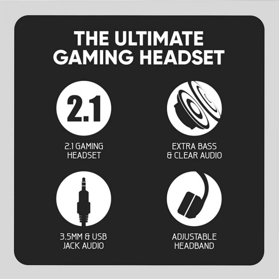 ARMMAGGEDDON GAMING HEADSET RGB 2.1 PULSE 1 CHROMA WHITE