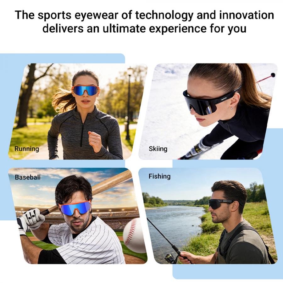 BLACKVIEW BT6.0 CYCLING SMART GLASSES UV400 PROTECTION IP54 ORANGE