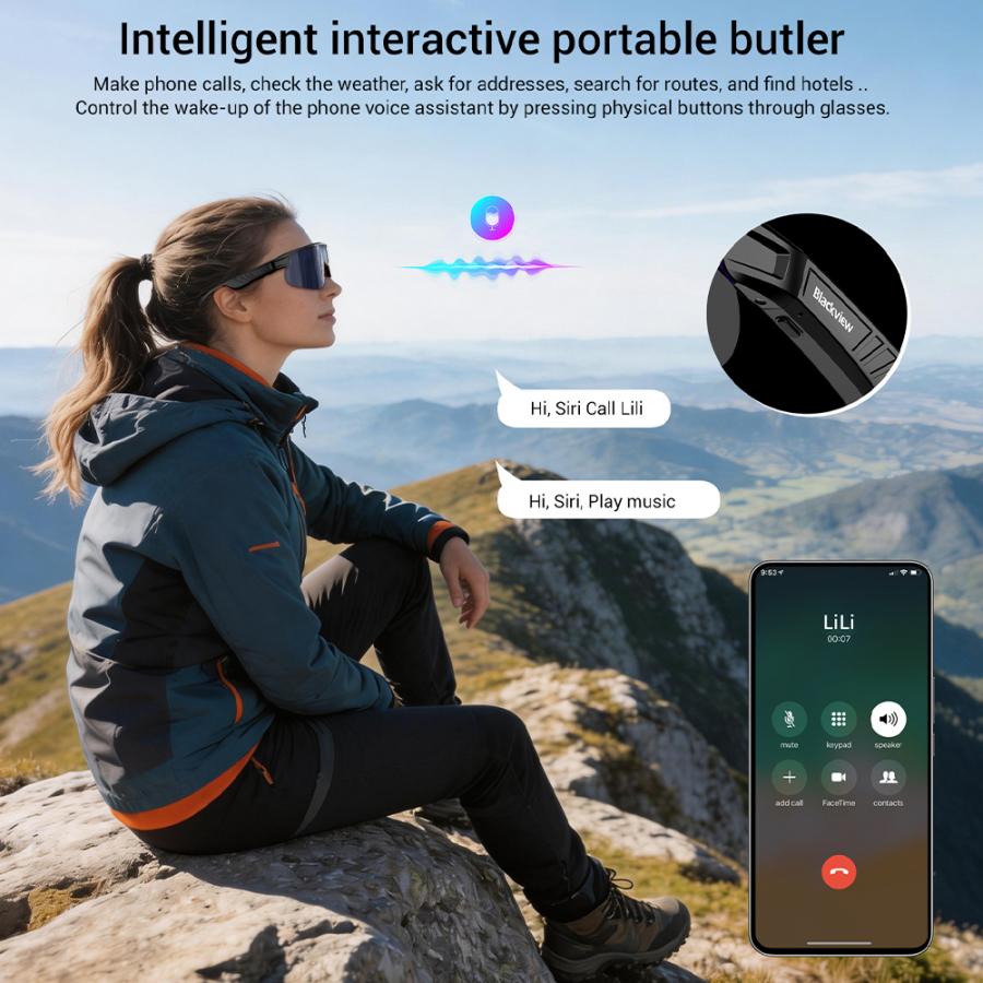 BLACKVIEW BT6.0 CYCLING SMART GLASSES UV400 PROTECTION IP54 ORANGE
