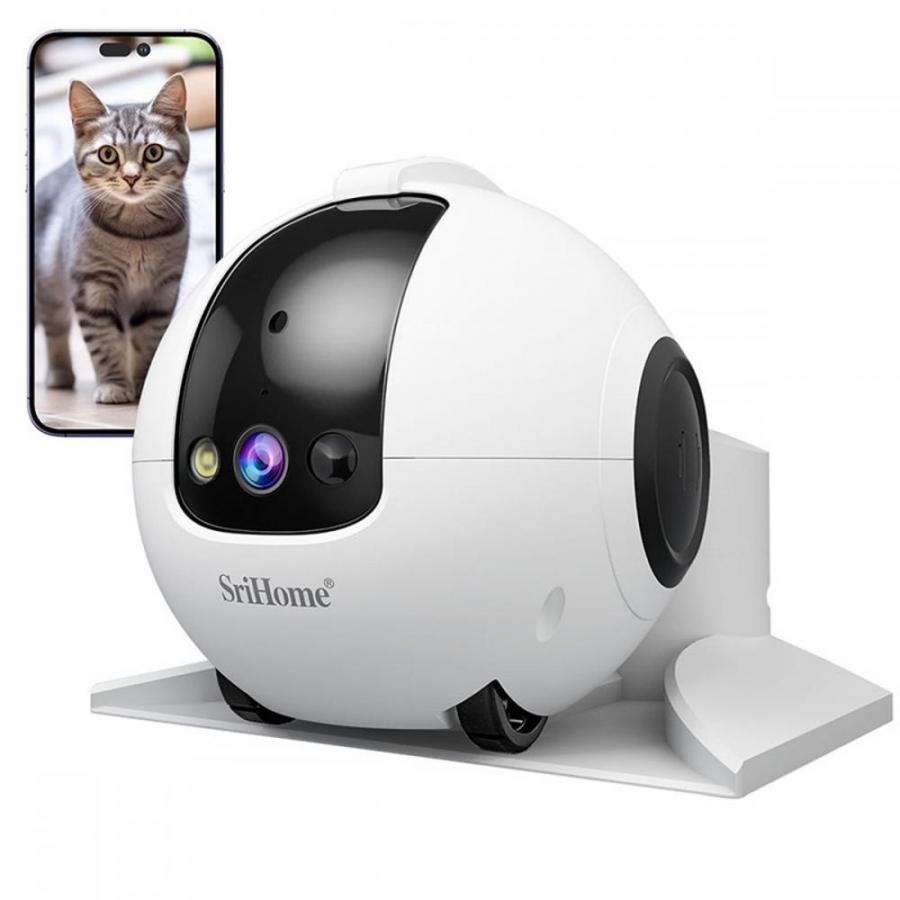 SRIHOME PET COMPANION ROBOT CAMERA 4MP HD RESOLUTION WHITE