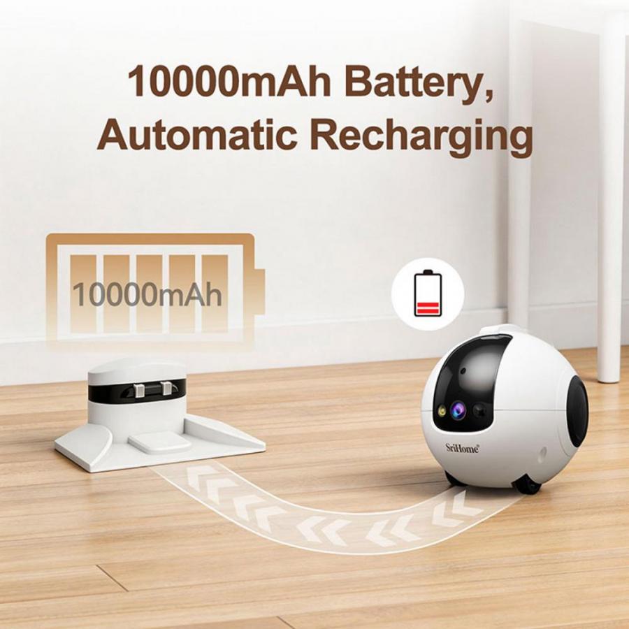 SRIHOME PET COMPANION ROBOT CAMERA 4MP HD RESOLUTION WHITE