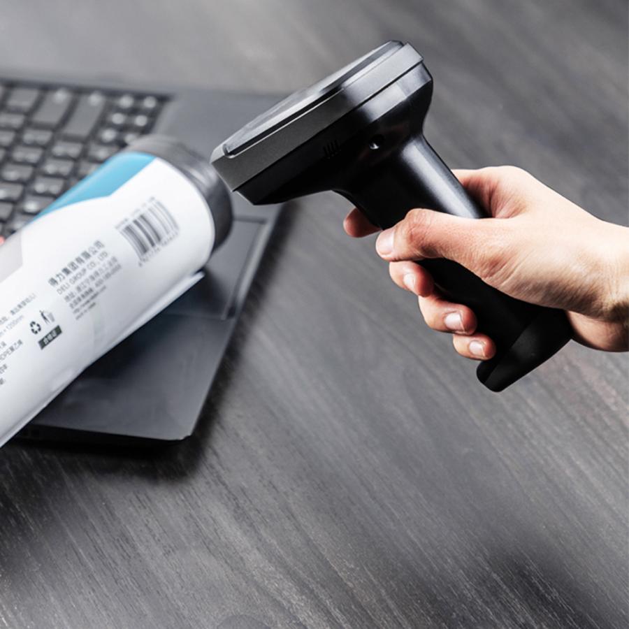 DELI 1D & 2D HANDHELD BARCODE SCANNER BLACK
