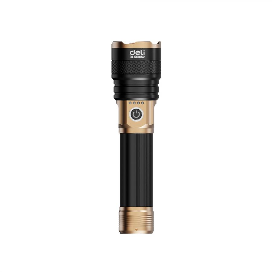 DELI FLASHLIGHT 1000LM BLACK/GOLD