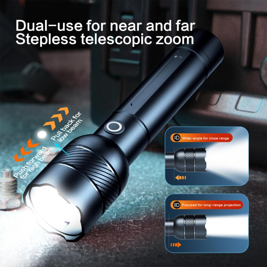 DELI FLASHLIGHT 200LM BLACK