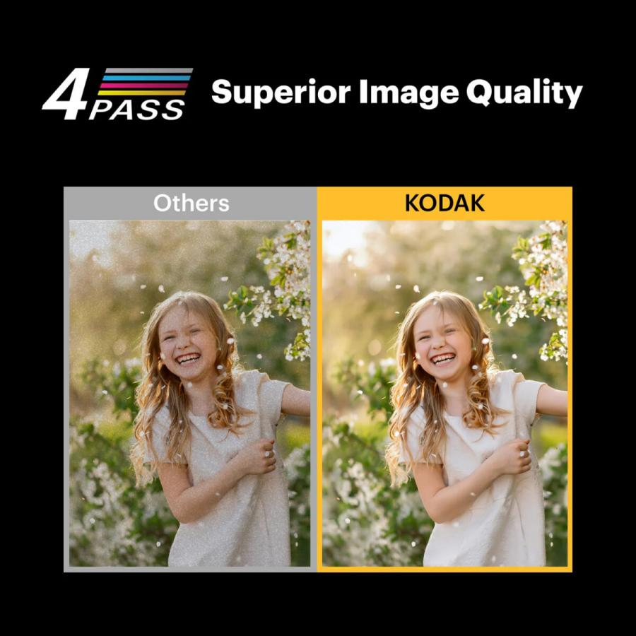 Kodak Mini 3 Retro 4PASS Smartphone Photo Printer Portable (7.6 x 7.6 cm) + 8 Sheets, Yellow