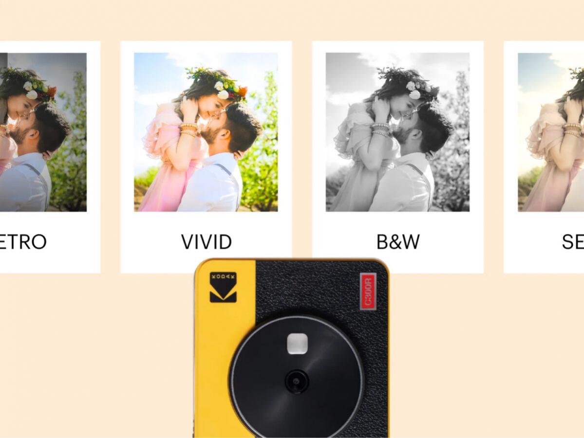 Kodak Mini Shot 3 Retro -Instant Camera & Photo Printer (7.6 x 7.6 cm) iOS & Android BT + 8 Sheets