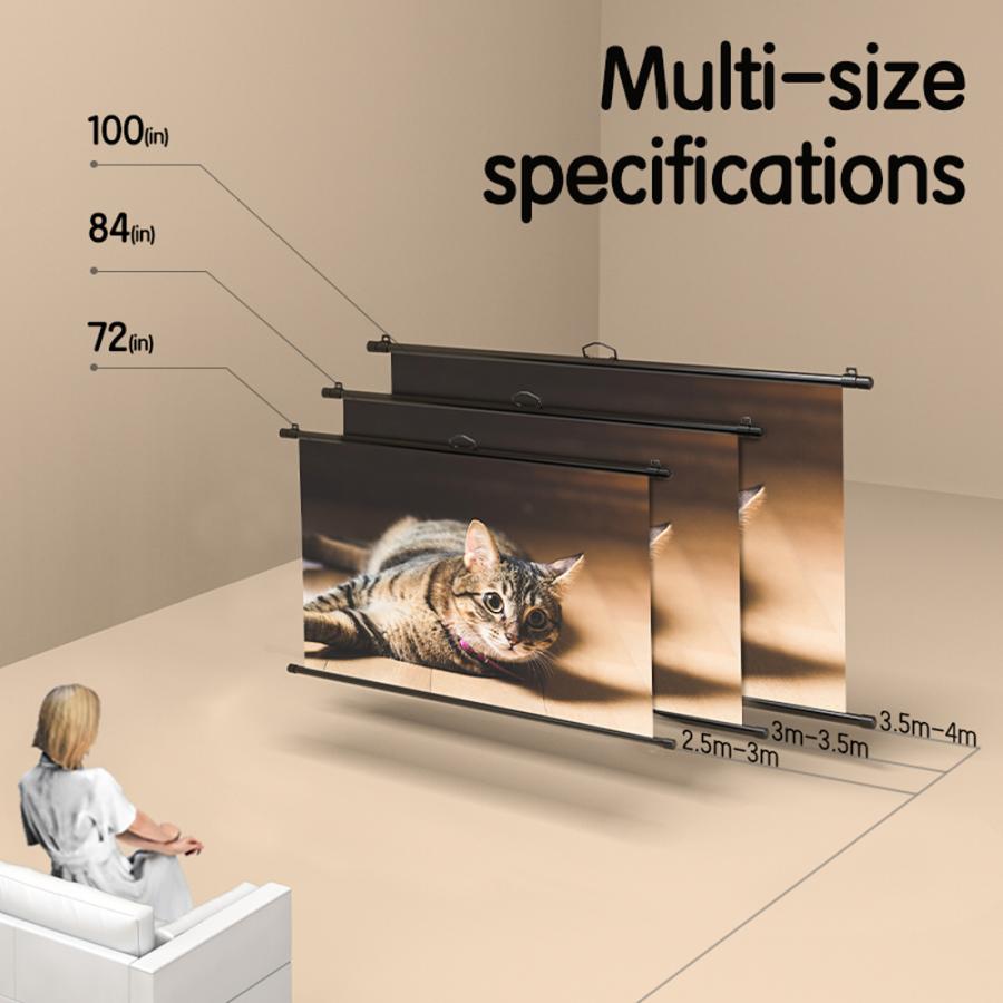DELI BRACKET PROJECTOR SCREEN 72' BLACK