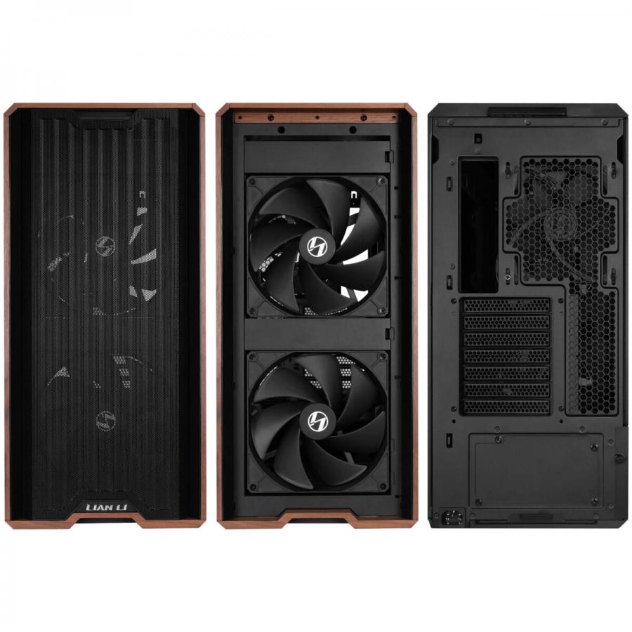 Lian Li LANCOOL 217 Black - Wood Accent - ATX PC Case (5 FANS) 2 x 170mm, 1 x 140mm & 2 x 120mm PWM