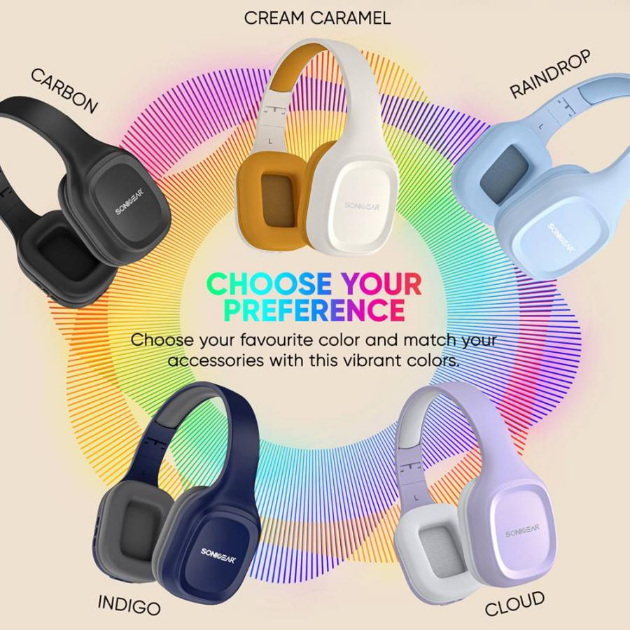 SONICGEAR BT5.4 OVER-EAR HEADPHONES AIRPHONE 5 INDIGO