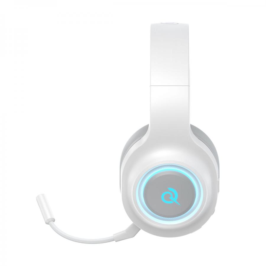 QCY Heroad V200 Wireless Quad White - Bluetooth & WiFi & USB-A & USB-C RGB Gaming Headset PS4/PS5/PC