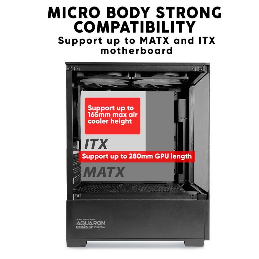 ARMAGGEDDON PC CASE WITH PSU AQIARON NEMO BLACK