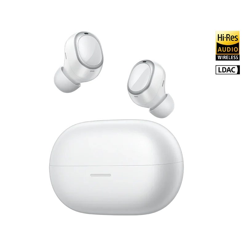 QCY MeloBuds A30 White - Adaptive A.I. ANC -60dB - 3 devices switch - IPX5 - 8mic Calls - Stemless