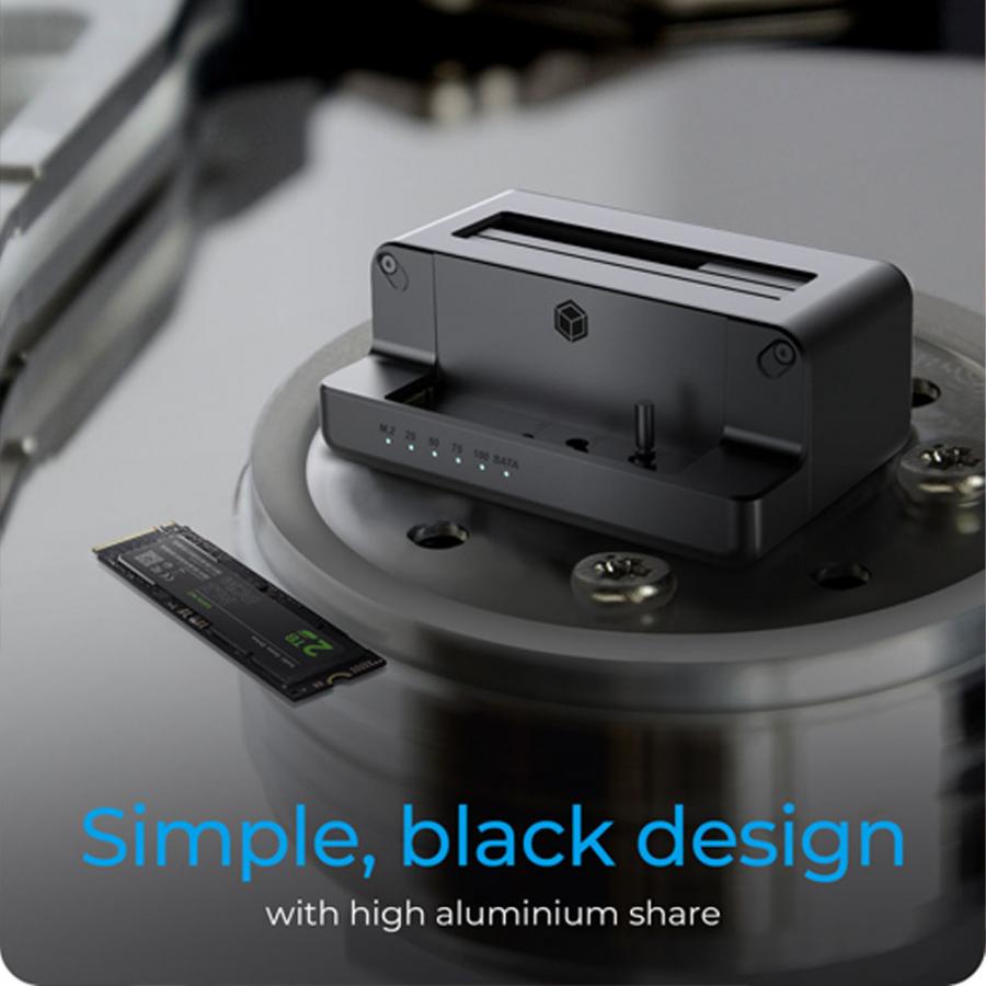 ICY BOX DOCKING & CLONE STATION FOR M.2 NVMe SSD & 2.5''/3.5'' SATA SSD/HDD