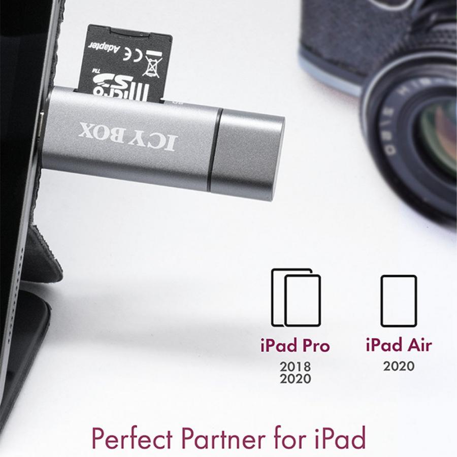 ICY BOX OTG 2-PORT CARD READER ANTHRACITE