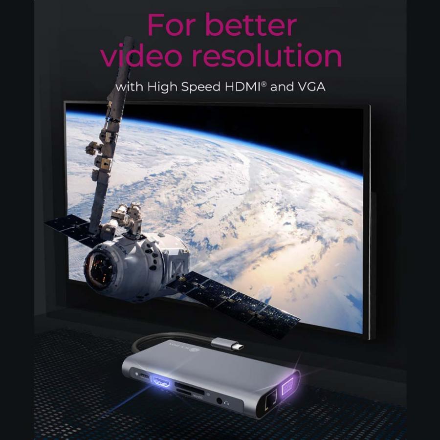 ICY BOX 10 IN 1 TYPE-C DOCK (HUB + HDMI + VGA + CARD READER + 3.5MM) PD100W