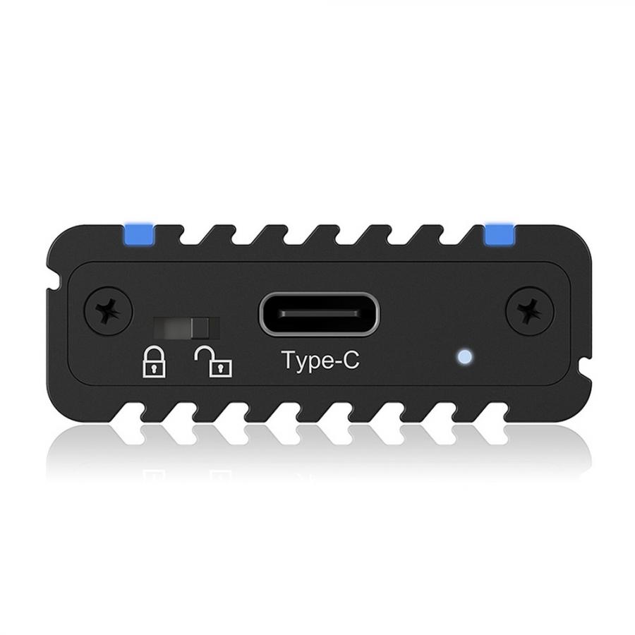 ICY BOX TYPE-C 3.2 GEN2 TO PCIe NVMe SSD ENCLOSURE WITH LED STRIPES
