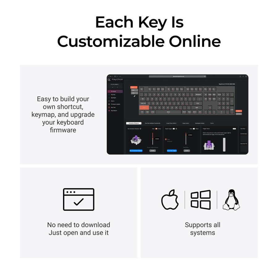 Keychron K10 HE (K10H-Q1) Special Wood Edition White Wireless Magnetic Hall Effect RGB 100% US