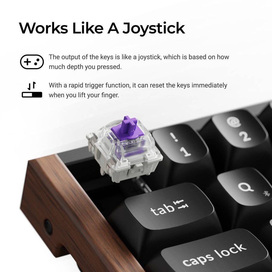 Keychron K6 HE (K6H-J1) Shine-Through Wireless Magnetic Hall Effect RGB Keyboard 65% US Layout