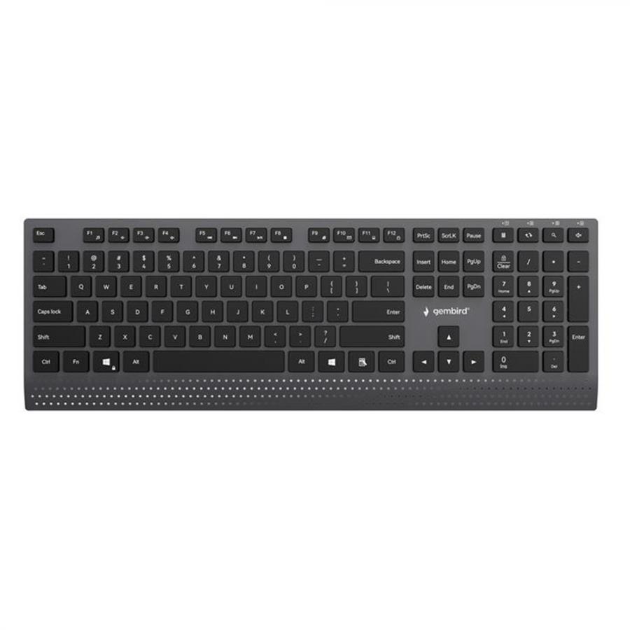 GEMBIRD SLIM WIRED MULTIMEDIA KEYBOARD WITH TYPE-C ADAPTER US LAYOUT BLACK