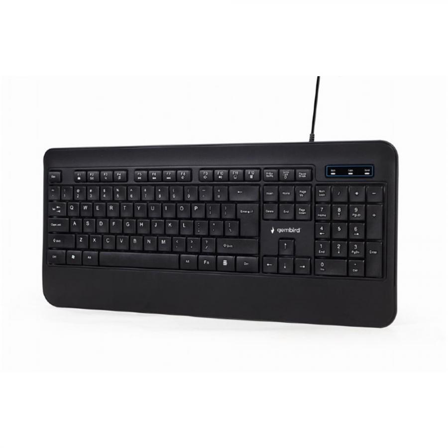 GEMBIRD SLIM RAINBOW BACKLIGHT MULTIMEDIA KEYBOARD US LAYOUT BLACK