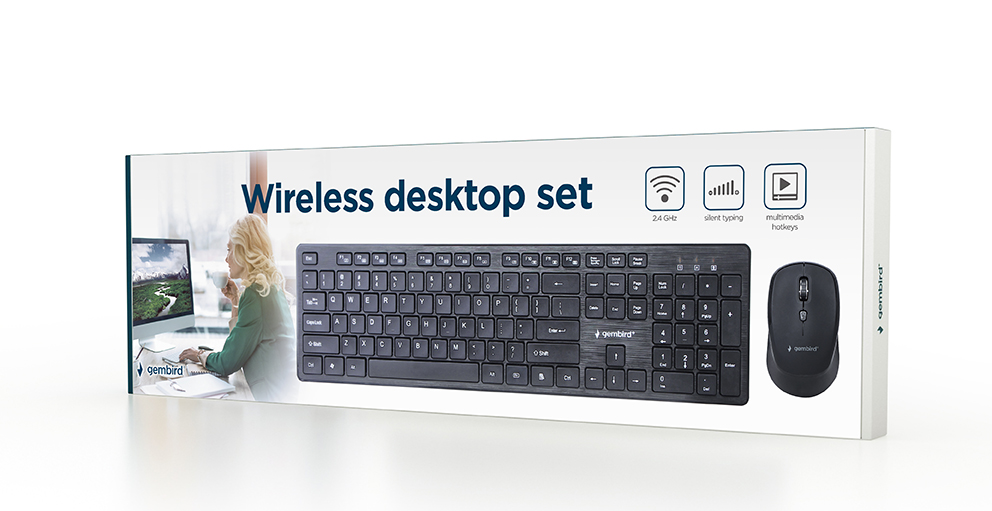 GEMBIRD WIRELESS DESKTOP SET US LAYOUT BLACK