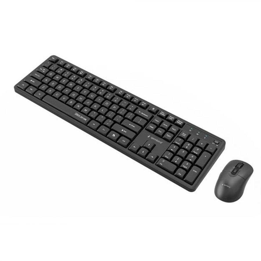 GEMBIRD SILENT KEY PRO BUSINESS WIRELESS DESKTOP SET US LAYOUT BLACK