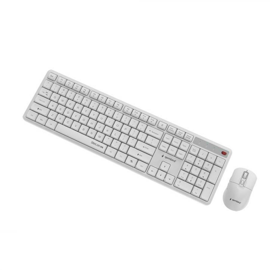 GEMBIRD SILENT KEY PRO BUSINESS WIRELESS DESKTOP SET US LAYOUT WHITE