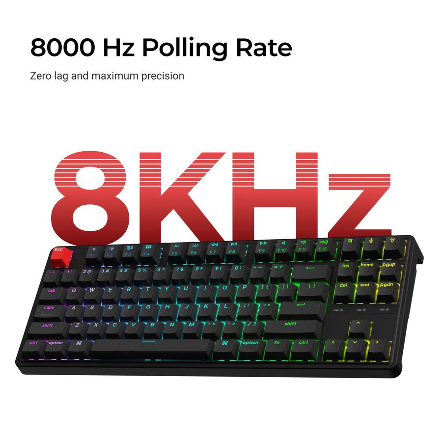 Keychron C3 Pro (C3PX-H3) QMK/VIA Mechanical Brown Switch - 8K Polling Rate Hot Swap. 80% US RGB