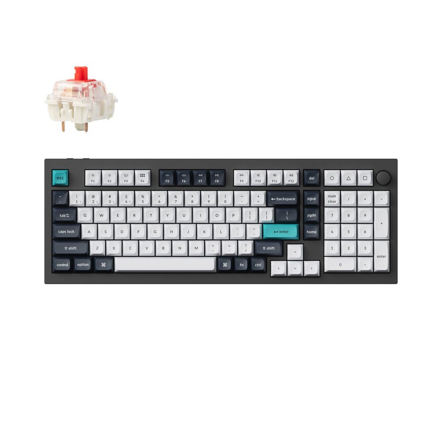 Keychron Q5 Max (Q5M-P1) QMK/VIA Wireless Custom Mechanical White Keyboard-Red Switch 96% US Layout