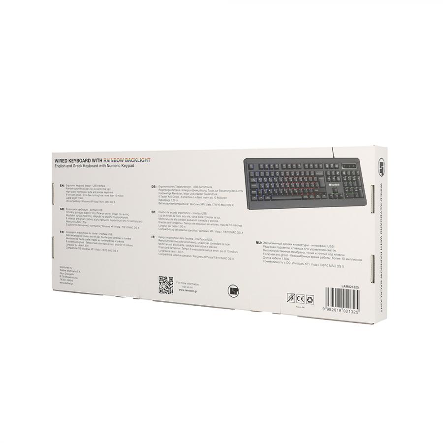 LAMTECH WIRED GR KEYBOARD WITH RAINBOW BACKLIGHT