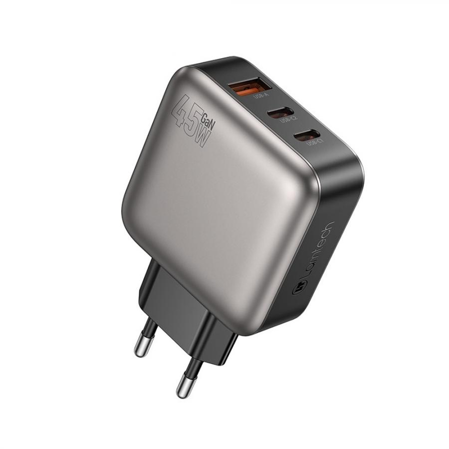 LAMTECH THREE PORTS GaN CHARGER PD45W GREY