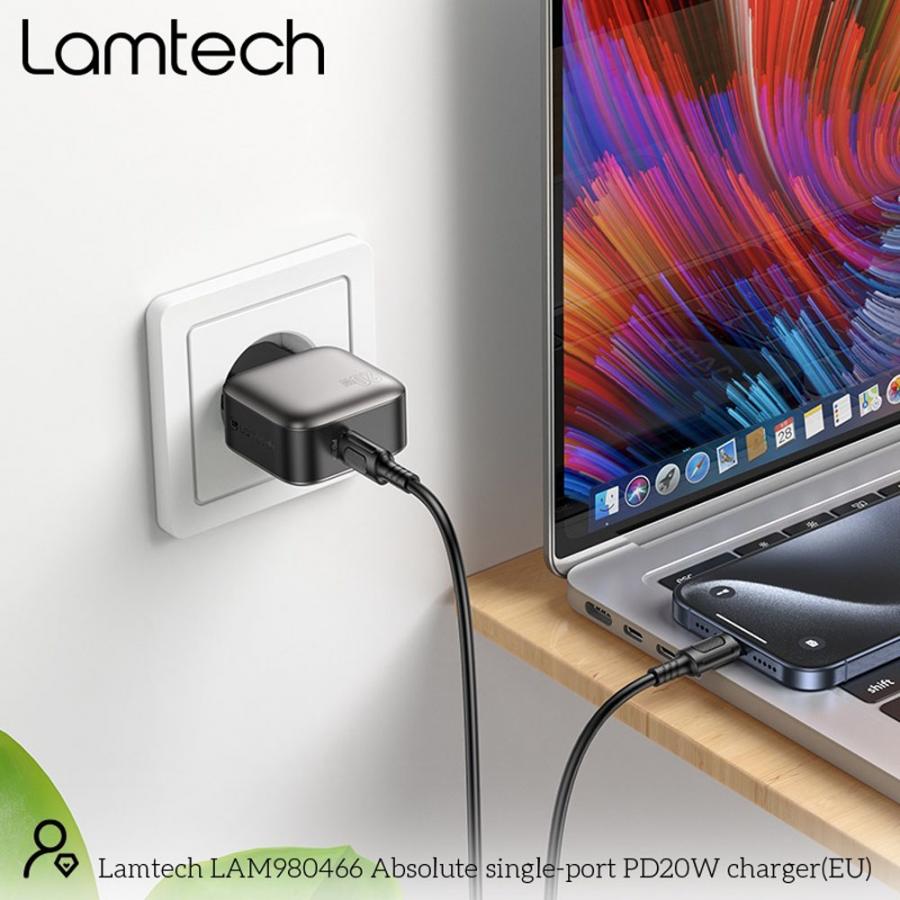 LAMTECH SINGLE TYPE-C CHARGER PD20W GREY