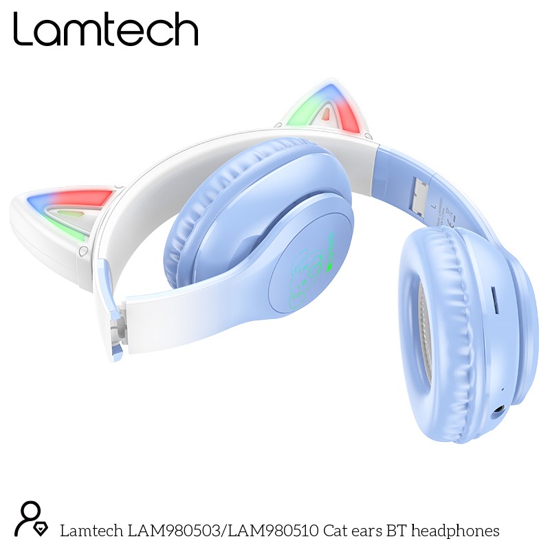 LAMTECH BT5.3 KIDS HEADPHONES CRYSTAL BLUE DOGGY DOG