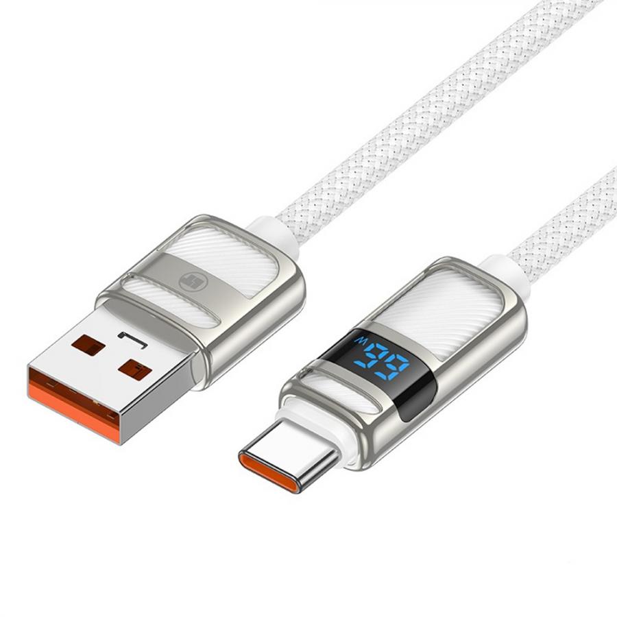 LAMTECH USB TO TYPE-C 5A HIGH POWER DISPLAY CHARGE & DATA CABLE 66W 1.2M WHITE